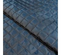 Quilted Waterproof Fabric 4oz Polyester with 100gsm Wadding 150cm Wide Box Design - Supplied by The Metre as Continuous Length (Navy, Sample (15cm x 15cm)