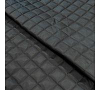 Quilted Waterproof Fabric 4oz Polyester with 100gsm Wadding 150cm Wide Box Design - Supplied by The Metre as Continuous Length (Black, Sample (15cm x 15cm)