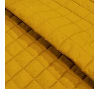 Quilted Waterproof Fabric 4oz Polyester with 100gsm Wadding 150cm Width Box Design - Supplied by the Metre as One Continuous Length (Mustard, Per Metre (as one Continuous Length))