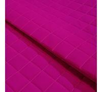 Quilted Waterproof Fabric 4oz Polyester with 100gsm Wadding 150cm Width Box Design - Supplied by the Metre as One Continuous Length (Fluo Pink, Sample (15cm x 15cm))