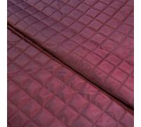 Quilted Waterproof Fabric 4oz Polyester with 100gsm Wadding 150cm Width Box Design - Supplied by the Metre as One Continuous Length (Wine, Per Metre (as one Continuous Length))