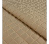 Quilted Waterproof Fabric 4oz Polyester with 100gsm Wadding 150cm Width Box Design - Supplied by the Metre as One Continuous Length (Stone, Per Metre (as one Continuous Length))