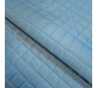 Quilted Waterproof Fabric 4oz Polyester with 100gsm Wadding 150cm Width Box Design - Supplied by the Metre as One Continuous Length (Sky Blue, Per Metre (as one Continuous Length))