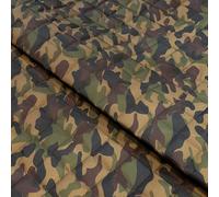 Quilted Waterproof Fabric 4oz Polyester with 100gsm Wadding 150cm Width Box Design - Supplied by the Metre as One Continuous Length (Camouflage, Sample (15cm x 15cm))