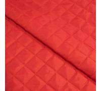 Quilted Waterproof Fabric 4oz Polyester with 100gsm Wadding 150cm Width Box Design - Supplied by the Metre as One Continuous Length (Red, Per Metre (as one Continuous Length))