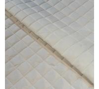 Quilted Waterproof Fabric 4oz Polyester with 100gsm Wadding 150cm Width Box Design - Supplied by the Metre as One Continuous Length (White, Per Metre (as one Continuous Length))