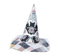 Quilted Witch Hat Halloween Costumes Accessories Handmade Quilt Witch Hat Vintage Country Style Halloween Headpiece