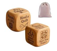 Quilter’s Decision Dice, Fun Sewing Choice Maker, Handmade Wooden 6 Sided Quilting Task Decider, 6 Fun Activities - Each Side Suggests a Job for Quilters, Laser Engraved Craft Dices