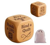 Quilter’s Decision Dice, Fun Sewing Choice Maker, Handmade Wooden 6 Sided Quilting Task Decider, 6 Fun Activities - Each Side Suggests a Job for Quilters, Laser Engraved Craft Dices