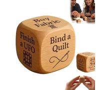 Quilter’s Dice,1Pcs Handmade Wooden Quilting Decision Dice with 6 Engraved Sewing Tasks,Funny Quilter's 6 Sided Dices Tool for Quilters, Sewing Lovers & Craft Enthusiasts,Novelty Quilt Gifts