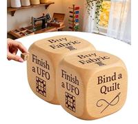 Quilter’s Dice,2Pcs Handmade Wooden Quilting Decision Dice with 6 Engraved Sewing Tasks,Funny Quilter's 6 Sided Dices Tool for Quilters, Sewing Lovers & Craft Enthusiasts,Novelty Quilt Gifts