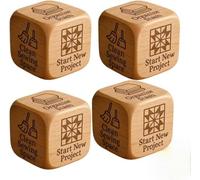 Quilter’s Dice, 4PCS Handmade Quilter’s Wooden Dice, Fun Quilting Decision Dices with 6 Engraved Tasks, Creative DIYs Quilting Sewing Dices Practical Tool, for Sewing Lovers Gift
