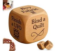 Quilter’s Dice, 6 Sided Handmade Wooden Creative Quilters Decision Dice Kit, Funny Quilter’s Dice Set with 6 Engraved Sewing Tasks, Unique Tool Gift for Quilters Crafters Stocking Stuffers (1pcs)