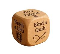 Quilter’s Dice, 6 Sided Handmade Wooden Quilter’s Decision Dice, Portable Quilt Tool with Engraved Quilting Tasks, Fun Sewing Tool for Quilters & Crafters (1PC)