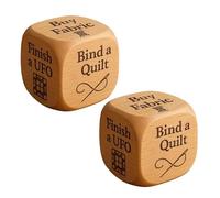 Quilter’s Dice, 6 Sided Handmade Wooden Quilter’s Decision Dice, Portable Quilt Tool with Engraved Quilting Tasks, Fun Sewing Tool for Quilters & Crafters (2PC)