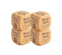 Quilter’s Dice, 6 Sided Handmade Wooden Quilter’s Decision Dice with Engraved Quilting Tasks, Buy Fabric, Finish a UFO, Bind a Quilt, Organize Stash, Fun Sewing Tool for Quilters & Crafters (4PCS)