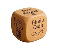 Quilter’s Dice, 6 Sided Handmade Wooden Quilter’s Decision Dice with Engraved Quilting Tasks, Buy Fabric, Finish a UFO, Bind a Quilt, Organize Stash, Fun Sewing Tool for Quilters & Crafters (1Pcs)