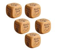 Quilter’s Dice, 6 Sided Handmade Wooden Quilter’s Decision Dice with Engraved Quilting Tasks, Buy Fabric, Finish a UFO, Bind a Quilt, Organize Stash, Fun Sewing Tool for Quilters & Crafters (5Pcs)