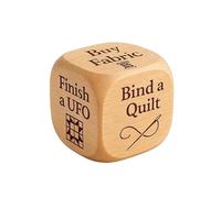 Quilter’s Dice, 6 Sided Handmade Wooden Quilter’s Decision Dice with Engraved Quilting Tasks, Buy Fabric, Finish a UFO, Bind a Quilt, Organize Stash, Fun Sewing Tool for Quilters & Crafters (1PC)