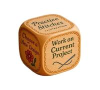 Quilter’s Dice, 6 Sided Handmade Wooden Quilter’s Decision Dice with Engraved Quilting Tasks, Sewing Lovers Quilters Crafters Family Gathering School Birthday Gift