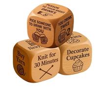Quilter’s Dice, 6-Sided Wooden Quilting Decision Dice, Funny Interactive Party Activities for Friends, Family, Couples, Home, Weekend Gatherings, Group Entertainment(3PCS) A+B+C