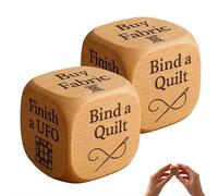 Quilter’s Dice, Creative 6 Sided Handmade Wooden Quilter’s Decision Dice with Engraved Quilting Tasks,Funny Sewing Tool for Quilters, Sewing Lovers & Craft Enthusiasts (2pcs)