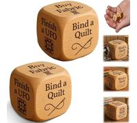 Quilter’s Dice, Handmade Wooden 6 Sided Engraved Decision Dice with Engraved Quilting Tasks, Creative Tool for Quilting Projects, Fun Practical Tool Engraved Prompts for Sewists & Craft Lovers (2pcs)