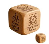 Quilter’s Dice, Handmade Wooden Dice, Quilting Decision 6 Sided Dices with Engraved Tasks, Fun Practical Tool for DIY Sewing Enthusiasts, Unique Gift for Quilters Crafters, Board Games(1pc)