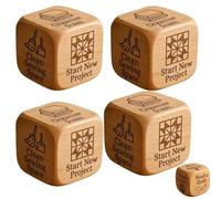 Quilter’s Dice, Handmade Wooden Dice, Quilting Decision 6 Sided Dices with Engraved Tasks, Fun Practical Tool for DIY Sewing Enthusiasts, Unique Gift for Quilters Crafters, Board Games(4pcs)