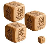 Quilter’s Dice, Handmade Wooden Dice, Quilting Decision 6 Sided Dices with Engraved Tasks, Fun Practical Tool for DIY Sewing Enthusiasts, Unique Gift for Quilters Crafters, Board Games(3pcs)