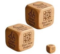 Quilter’s Dice, Handmade Wooden Dice, Quilting Decision 6 Sided Dices with Engraved Tasks, Fun Practical Tool for DIY Sewing Enthusiasts, Unique Gift for Quilters Crafters, Board Games(2pcs)