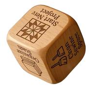 Quilter’s Dice, Handmade Wooden Quilter's Decision Dices With 6 Engraved Quilting Tasks, Decision Dice, 6-Sided Sewing Task Game For Quilters, Sewists & Craft Lovers