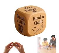 Quilter’s Dice, Handmade Wooden Quilting Decision Dice with 6 Engraved Sewing Tasks, Fun Practical Tool Engraved Prompts, for Quilters, Sewing Lovers & Craft Enthusiasts (1pcs)