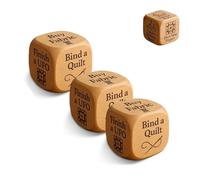 Quilter’s Dice, Handmade Wooden Quilting Decision Dice with 6 Engraved Sewing Tasks, Fun Practical Tool Engraved Prompts, A Christmas Suitable for DIY Sewing Enthusiasts (3Pcs)