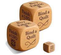 Quilter’s Dice, Handmade Wooden Quilting Decision Dice with 6 Engraved Sewing Tasks, Fun Practical Tool Engraved Prompts, DIY Sewing Room Decor Craft Enthusiasts