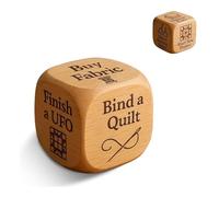 Quilter’s Dice, Handmade Wooden Quilting Decision Dice with 6 Engraved Sewing Tasks, Fun Practical Tool Engraved Prompts, A Christmas Suitable for DIY Sewing Enthusiasts (1Pc)