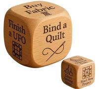 Quilter’s Dice, Handmade Wooden Quilting Decision Dice with 6 Engraved Sewing Tasks Fun Practical Tool Engraved Prompts for Quilters & Sewing Lovers(1pcs)