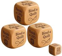 Quilter’s Dice, Handmade Wooden Quilting Decision Dice with 6 Engraved Sewing Tasks Fun Practical Tool Engraved Prompts for Quilters & Sewing Lovers(3pcs)