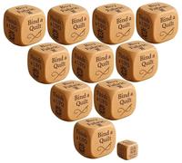 Quilter’s Dice, Handmade Wooden Quilting Decision Dice with 6 Engraved Sewing Tasks Fun Practical Tool Engraved Prompts for Quilters & Sewing Lovers(10pcs)