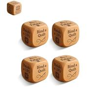 Quilter’s Dice, Handmade Wooden Quilting Decision Dice with 6 Engraved Sewing Tasks, Handmade Fun Sewing Gift for Quilters, Spark Sewing Inspiration(4pcs)