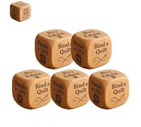 Quilter’s Dice, Handmade Wooden Quilting Decision Dice with 6 Engraved Sewing Tasks, Handmade Fun Sewing Gift for Quilters, Spark Sewing Inspiration(5pcs)