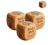 Quilter’s Dice, Handmade Wooden Quilting Decision Dice with 6 Engraved Sewing Tasks, Handmade Fun Sewing Gift for Quilters, Spark Sewing Inspiration(3pcs)