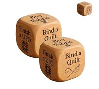 Quilter’s Dice, Handmade Wooden Quilting Decision Dice with 6 Engraved Sewing Tasks, Handmade Fun Sewing Gift for Quilters, Spark Sewing Inspiration(2pcs)