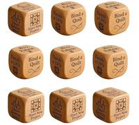 Quilter’s Dice, Handmade Wooden Quilting Decision Dice with 6 Engraved Sewing Tasks with Buy Fabric Organize Stash Start Project for DIY Sewing Enthusiasts (9 sets)