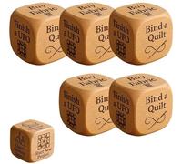 Quilter’s Dice - Luckkys Wooden Decision Dice, 6 Sided Handmade Wooden Quilter’s Dices, Fun Practical Tool Engraved Prompts, Fun Quilting Motivation Tool & Craft for Sewing Lovers (5 PCS)