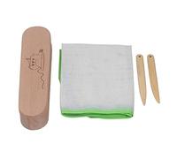 Quilters Clapper, Glossy Textured Finely Polished Beech Bamboo Tailor Wooden Clapper with Ironing Protection Mesh for Wrinkle for Embroidery