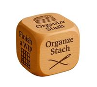 Quilters Decision Dice - 1.97 Inch Craft Idea Generator | Wood Knitting Sewing Dice - Creative Choice Tool For Quilting Projects Fabric Planning And Group Crafting Use