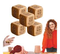 Quilter's Dice, 2 Piece Wooden Decision Dice with 6 Engraved Quilting Tasks, Fun Practical Tool for DIY Sewing Enthusiasts for Quilters, Sewists & Craft Lovers (5pcs)