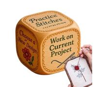 Quilter's Dice, Handmade Embroidery Wooden Dice, Fun Quilting Decision Dices with 6 Engraved Tasks, Creative DIYs Embroiderer Sewing Dices Practical Tool, for Sewing Lovers Gift