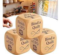 Quilter's Dice - Handmade Wooden Decision Dice with 6 Engraved Quilting Tasks, Creative Tool for Quilting Projects, DIY Sewing Enthusiasts, Roll Your Next Creative Move (3 Pcs)